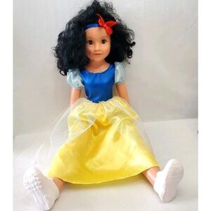 Large Snow White Inspired Doll 28" Tall Princess Curly Black Hair ● Dress